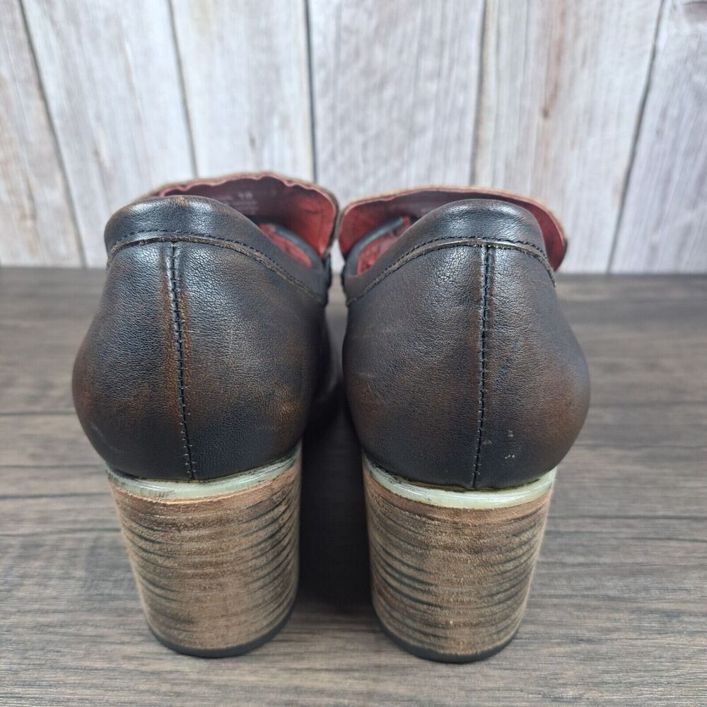 Freebird Bristol Brown Leather Chunky Heel Slip On Loafer Women's Sz 10 (VGC) - Picture 4 of 13